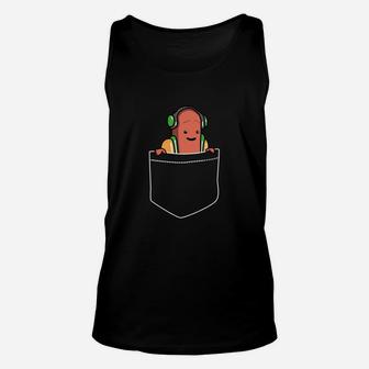 Pocket Hot Dog T-shirt - Dancing Hotdog Filter Meme Unisex Tank Top | Crazezy CA