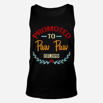 Promoted To Paw Paw Est 2019 Vintage Shirt Father's Day Gift Unisex Tank Top | Crazezy