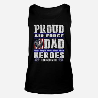 Proud Air Force Dad, US Air Force Veteran Military Pride Unisex Tank Top | Crazezy