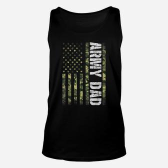 Proud Army Dad United States Usa Flag Gift For Father's Day Unisex Tank Top | Crazezy