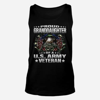 Proud Granddaughter Of A Us Army Veteran Vet's Family Unisex Tank Top | Crazezy