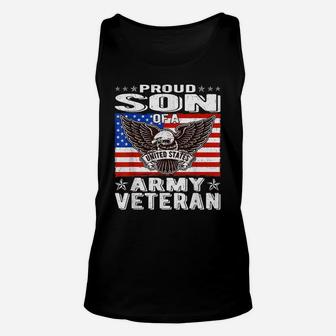 Proud Son Of Us Army Veteran Patriotic Military Family Gifts Unisex Tank Top | Crazezy UK