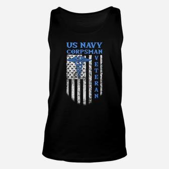 Proud Veteran Navy Corpsman T-Shirt Gifts, Navy Patriot Unisex Tank Top | Crazezy