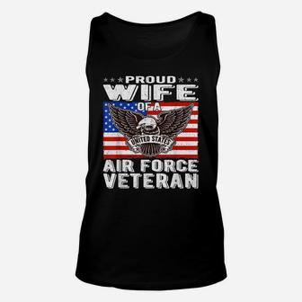 Proud Wife Of Us Air Force Veteran Patriotic Military Spouse Unisex Tank Top | Crazezy CA