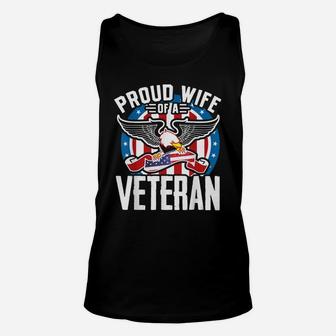 Proud Wife Of Veteran Nothing Scares Patriotic Veterans Day Unisex Tank Top | Crazezy AU