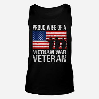 Proud Wife Vietnam War Veteran Husband Wives Matching Design Unisex Tank Top | Crazezy