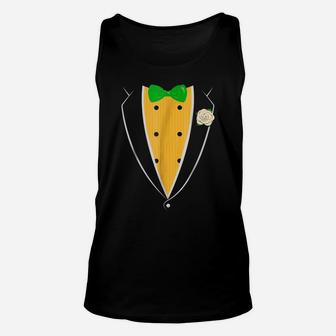 Purple Tuxedo With Green Bow Tie Funny Novelty T Shirt Unisex Tank Top | Crazezy AU