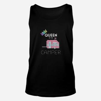 Queen Of The Camper Funny Cute Camping Rv Gift Unisex Tank Top | Crazezy