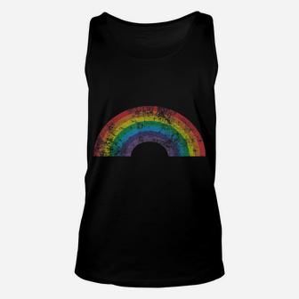 Rainbow Shirt Vintage Retro 80'S Style Gay Pride Gift Unisex Tank Top | Crazezy