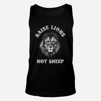 Raise Lions Not Sheep American Patriot Mens Patriotic Lion Unisex Tank Top | Crazezy CA