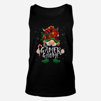 Red Buffalo Plaid The Gamer Gnome Gaming Lover Christmas Day Unisex Tank Top | Crazezy AU