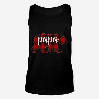 Red Plaid Papa Buffalo Matching Family Dad Pajama Christmas Unisex Tank Top | Crazezy