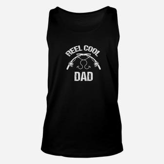Reel Cool Dad Fishing Daddy Gift Rod Pole Bass Fish Unisex Tank Top | Crazezy UK
