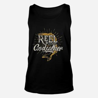Reel Cool Godfather Fishing Graphic Saying Fish Lover Fun Unisex Tank Top | Crazezy