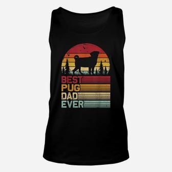 Retro Vintage Best Pug Dad Ever Fathers Day Unisex Tank Top | Crazezy