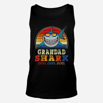 Retro Vintage Grandad Shark Doo Doo Birthday Gift Grandpa Unisex Tank Top | Crazezy