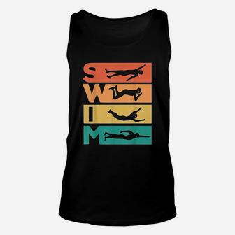 Retro Vintage Swimming Gift For Swimmers Unisex Tank Top | Crazezy