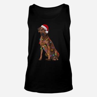 Rhodesian Ridgeback Christmas Lights Xmas Dog Lover Sweatshirt Unisex Tank Top | Crazezy UK