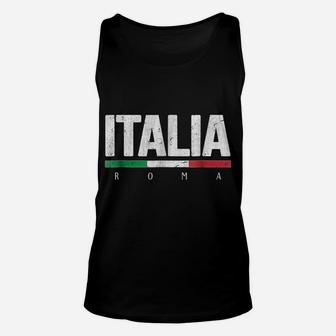 Rome Italy T-Shirt Italian Flag Italia Tourist Roma Souvenir Unisex Tank Top | Crazezy