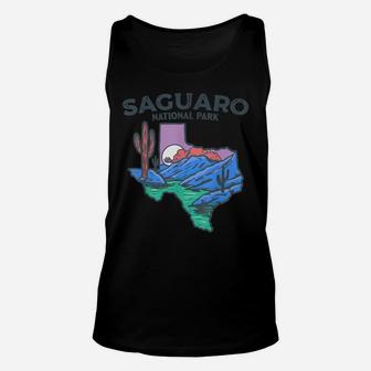 Saguaro National Park Vintage State Of Texas Border Cactus Unisex Tank Top | Crazezy