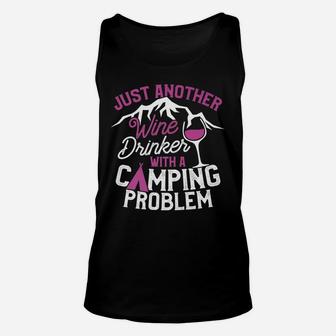 Savvy Turtle Just Another Wine Drinker With Camping Problem Unisex Tank Top | Crazezy