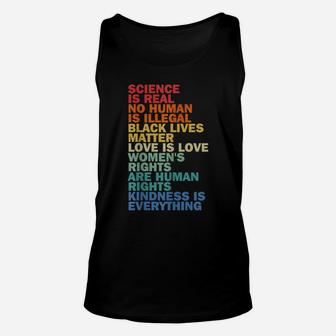 Science Is Real, Kindness Is Everything Vintage Style Unisex Tank Top | Crazezy DE