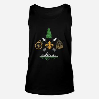 Scout Campfire Camp Compass Hiking Adventure Unisex Tank Top | Crazezy