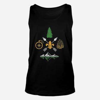 Scout Campfire Camp Compass Hiking Adventure Unisex Tank Top | Crazezy