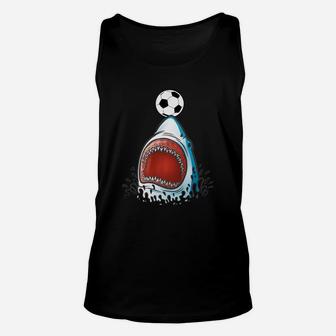 Shark Soccer Shirt, Funny Cute Animal Lover Sports Gift Boys Unisex Tank Top | Crazezy