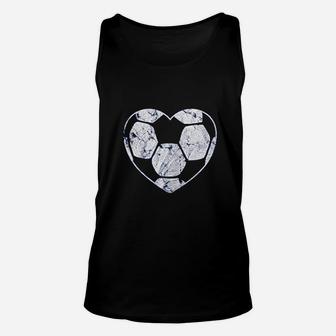 Soccer Ball Cute Heart Mom Fan Parent Coach Player Graphic Unisex Tank Top | Crazezy