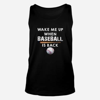 Softball Wake Me Up When Baseball Is Back Shirt Unisex Tank Top | Crazezy DE