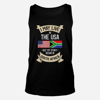 South Africa American Flag Usa South African Roots Gifts Unisex Tank Top | Crazezy