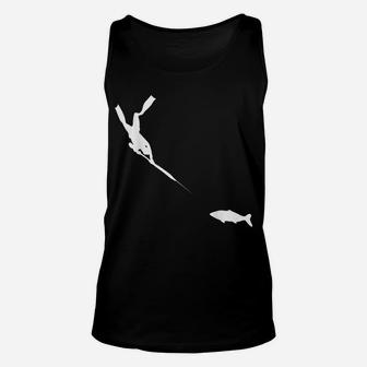 Spearfishing Freediver Fish Hunting Tee Unisex Tank Top | Crazezy