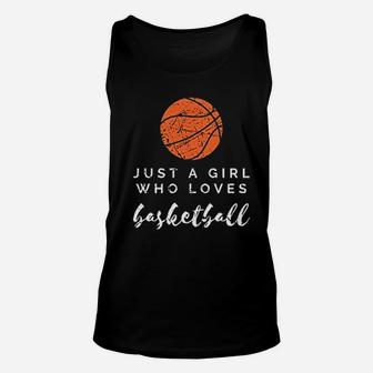 Sports Lover Just A Girl Who Loves Basketball Player Gift Unisex Tank Top | Crazezy DE