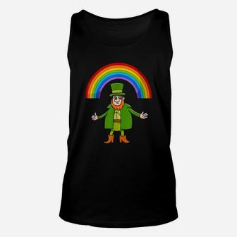St Patricks Day Leprechaun Rainbow Happy Dance Unisex Tank Top | Crazezy