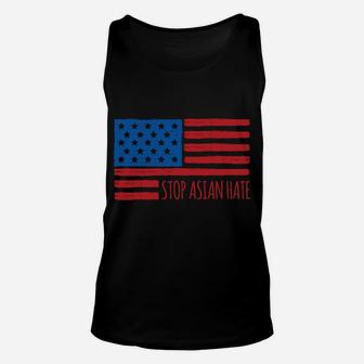 Stop Asian Hate Usa American Flag Aapi Community Love Pride Sweatshirt Unisex Tank Top | Crazezy