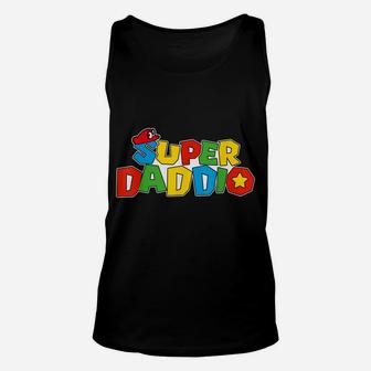 Super-Daddio Funny Dad, Daddy, Father Video Game Lovers Unisex Tank Top | Crazezy CA