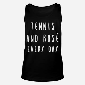 Tennis And Rose Funny Wine Lover For Tennis Players Unisex Tank Top | Crazezy UK