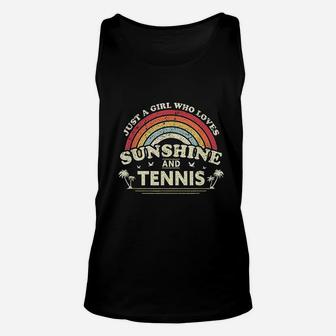Tennis Just A Girl Who Loves Sunshine And Tennis Unisex Tank Top | Crazezy