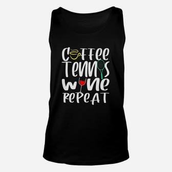 Tennis Player Coach Coffee Wine Lover Funny Christmas Gift Unisex Tank Top | Crazezy UK