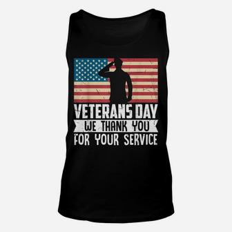 Thank You For Your Service Patriotic Veterans Day Unisex Tank Top | Crazezy UK