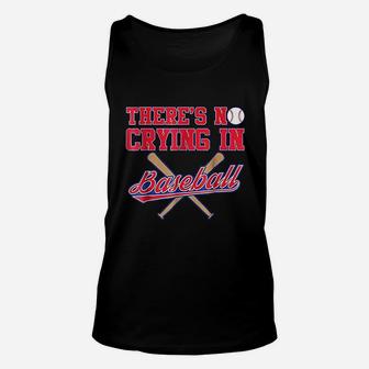 Theres No Crying In Baseball Funny Catcher Gift Unisex Tank Top | Crazezy UK