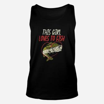 This Girl Loves To Fish Bass Fishing Family Matching Gift Unisex Tank Top | Crazezy