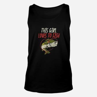 This Girl Loves To Fish Bass Fishing Family Matching Gift Unisex Tank Top | Crazezy