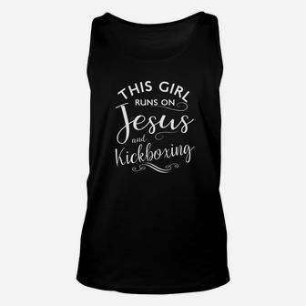This Girl Runs On Jesus And Kickboxing Martial Arts Unisex Tank Top | Crazezy