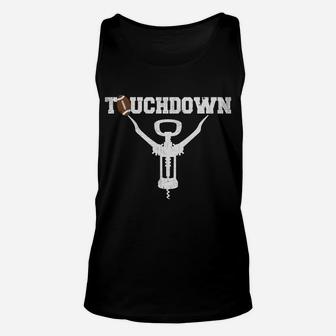 Touchdown Funny Football Wine Lovers Gift Unisex Tank Top | Crazezy