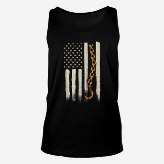 Tow Truck Driver Gifts American Flag Patriotic Towing Unisex Tank Top | Crazezy