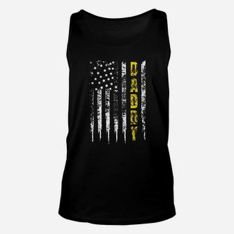 Tow Truck Driver Yellow Line Daddy Us Flag Distressed Gift Unisex Tank Top | Crazezy