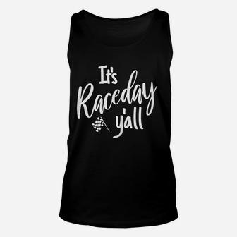 Track Racing Race Day Yall Checkered Flag Racing Quote Unisex Tank Top | Crazezy AU