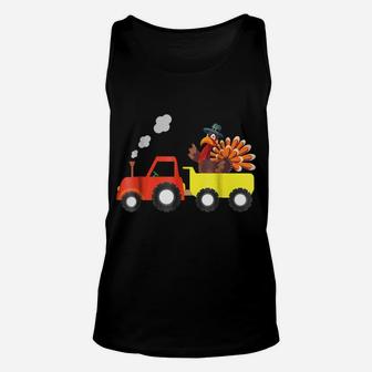 Tractor Carrying Turkey Little Truck Thanksgiving Unisex Tank Top | Crazezy CA